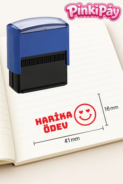 Öğretmen Kaşesi Harika Ödev Kaşesi Kendinden Mürekkepli Kırmızı Baskı ürün görseli 1