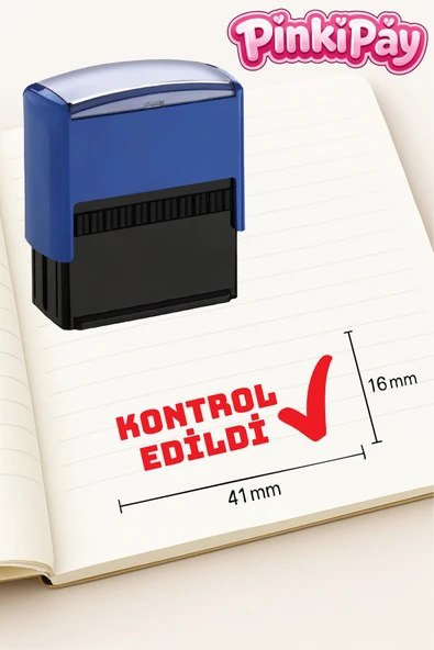 Öğretmen Kaşesi Kontrol Edildi Kaşesi Kendinden Mürekkepli Kırmızı Baskı ürün görseli 1