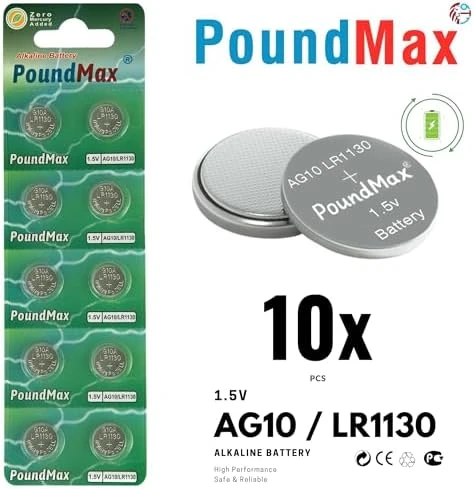 10 X PoundMax AG10, LR54,1,5V Alkalin Düğme Pil ürün görseli 1
