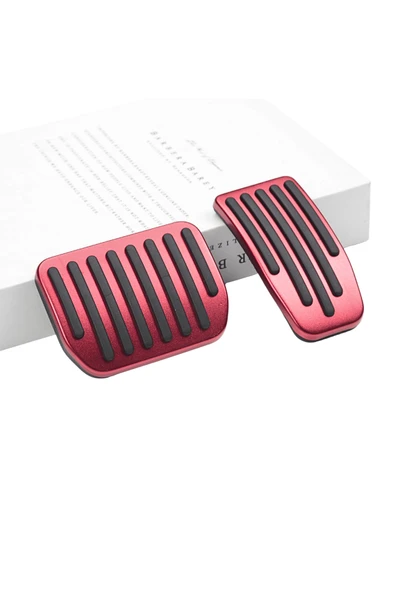 Red Lion parts Tesla Model Y Juniper (2025-2026+) Uyumlu Sportif Pedal Seti – Kırmızı Metalik Serisi ürün görseli 1