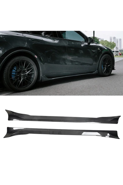 Red Lion parts Tesla Model Y Juniper (2025+) Uyumlu Yan Maşpiyer Seti Parlak Carbon Fiber Görünüm ürün görseli 1