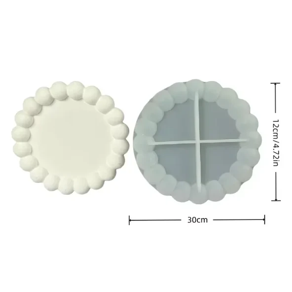 SİLİKON KALIP TAŞ TOZU İTHAL  BUBBLE KÜÇÜK TABAK KALIBI MUM EPOKSİ REÇİNE ürün görseli 1