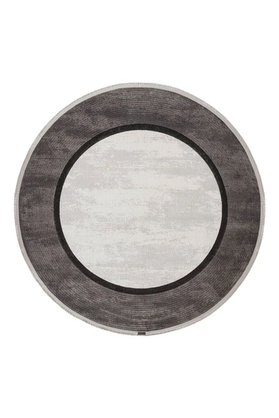 Trend 4101 Gri Yuvarlak Akrilik Pamuk Yumuşak Modern Mutfak Yatak Odası Salon Oturma Odası Halısı 120 X 120 GRI-K.GRI ürün görseli 1