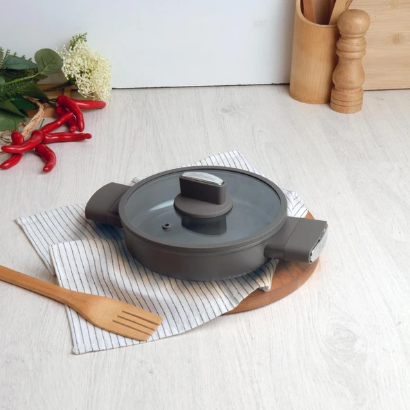 BELARIVA 18 CM GRI SILIKON SAPLI SAHAN ürün görseli 1