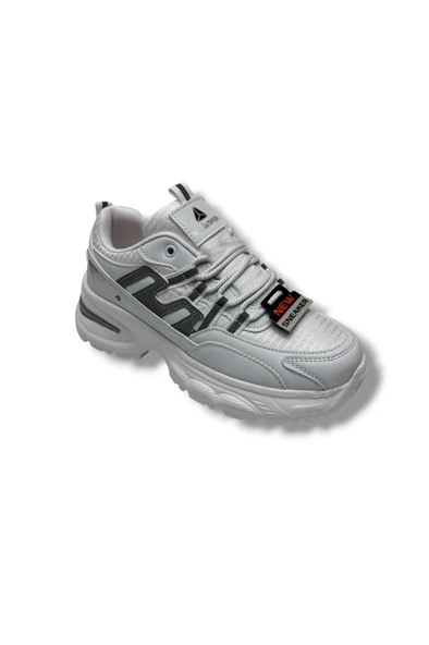 Marco Jamper 2286-26 Anorak Deri Anatomik Kadın Sneaker Beyaz Gümüş ürün görseli 1
