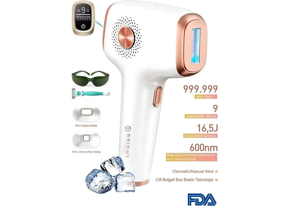 Bright BE-9030 Buz Lazer Ipl Epilasyon 999.999 Atım Otomatik/manuel Mod Ağrısız Vücut Yüz Cihazı ürün görseli 1