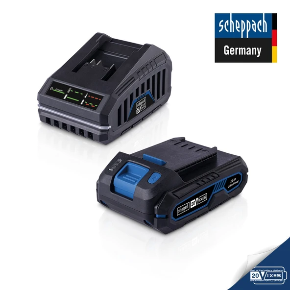 Scheppach Başlangıç Kiti 2.0Ah Akü + 20V Şarj Cihazı - SBSK2.0 ürün görseli 1