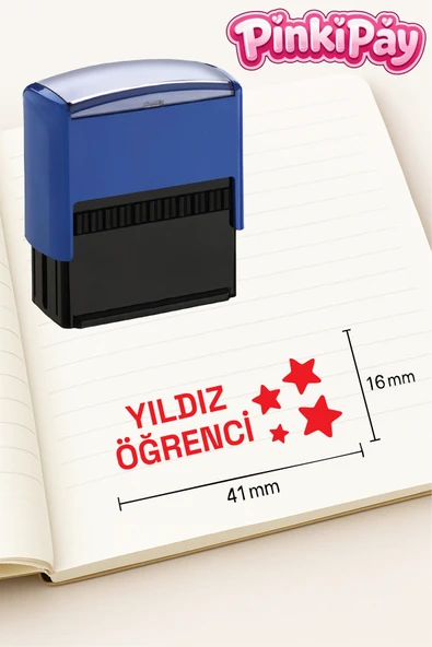 Öğretmen Kaşesi Yıldız Öğrenci Kaşesi Kendinden Mürekkepli Kırmızı Baskı ürün görseli 1