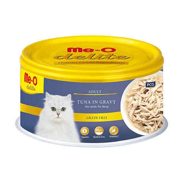 ME-O Delite Tahılsız Balıklı Soslu Yaş Kedi Maması 80gr ürün görseli 1