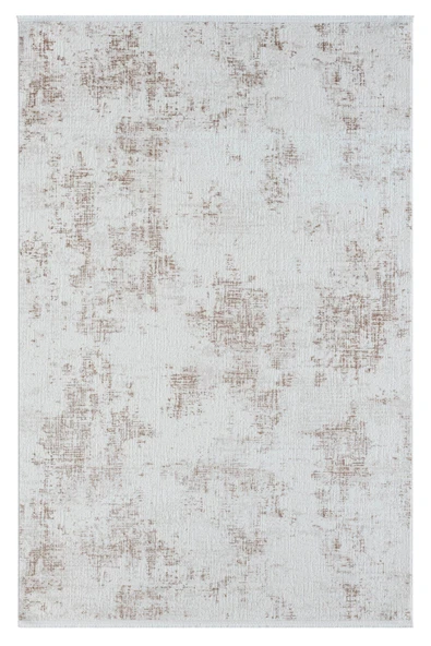 Lotus Plus 08584a Beyaz Halı Kahverengi Detaylı Ince Akrilik Tozuaz Salon Halısı Yatak Odası Koridor 240 X 340 BEYAZ ürün görseli 1