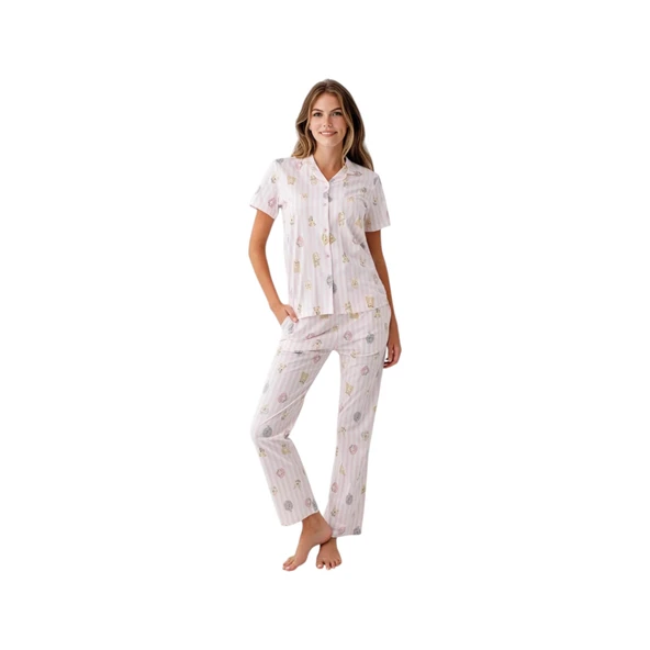 RolyPoly RP3809-S Kadın Yazlık Gömlek Pijama Takım ürün görseli 1