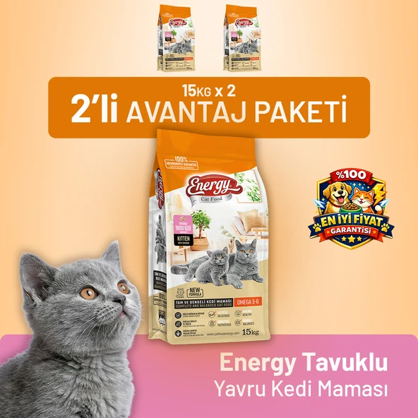 Tavuklu Yavru Kedi Maması 15 kg - 2 Adet ürün görseli 1