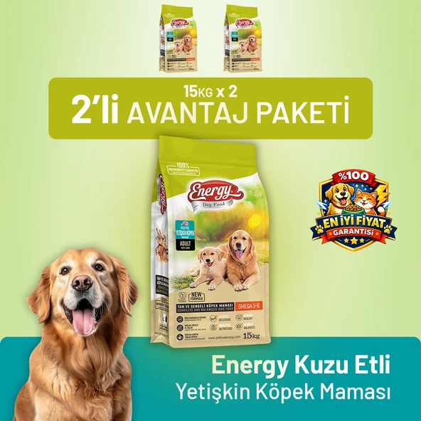 Kuzu Etli Yetişkin Köpek Maması 15 kg - 2 Adet ürün görseli 1
