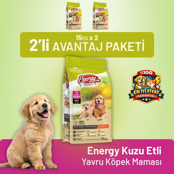Kuzu Etli Yavru Köpek Maması 15 kg - 2 Adet ürün görseli 1