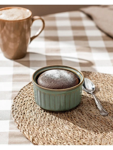 Madame Coco Kleby Porselen Sufle Kabı 10 cm Yeşil 2'li Set Gıda Temalı Bulaşık Makinesinde Yıkanabilir ürün görseli 1