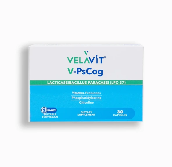 Velavit V-PsCog - Lpc-37, Fosfotidilserin ve Sitikolin İçeren Takviye Edici Gıda 30 Kapsül ürün görseli 1