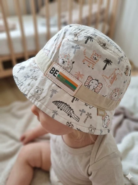 Kitti 0-18 Ay Safari Desenli Erkek Bebek Fötr Şapka ürün görseli 1