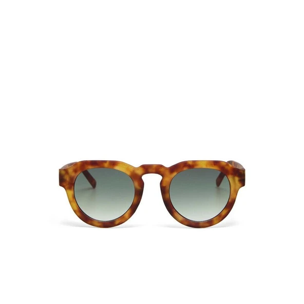 Okkia Zeno Round Unisex Güneş GözlüğüSahara Havana / Lens: Yeşil ürün görseli 1