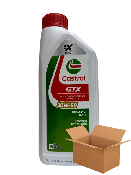 Castrol GTX 20W-50 Sentetik Motor Yağı - Benzin & Dizel 12 X 1 Litre (1Koli) ürün görseli 1