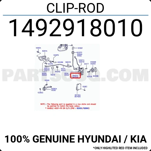 H100 Mın 93  Kapı Kilit Klipsi  (Oem No:1492918010) ürün görseli 1