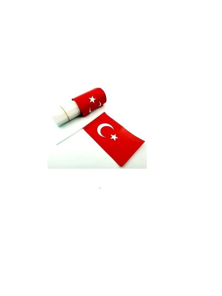 Vatan Çubuklu Kağıt Bayrak 80'li 12x20 Cm ürün görseli 1