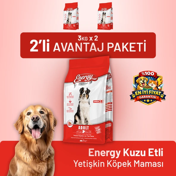 Kuzu Etli Yetişkin Köpek Maması 3 kg - 2 Adet ürün görseli 1