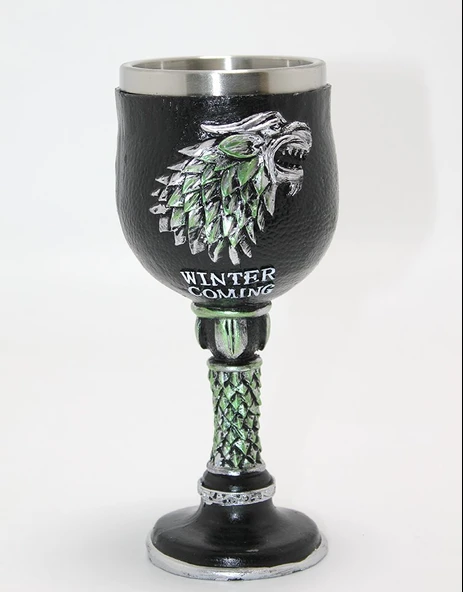 Game Of Thrones House Stark 3D Kabartmalı Çelik Kadeh Bardak ürün görseli 1