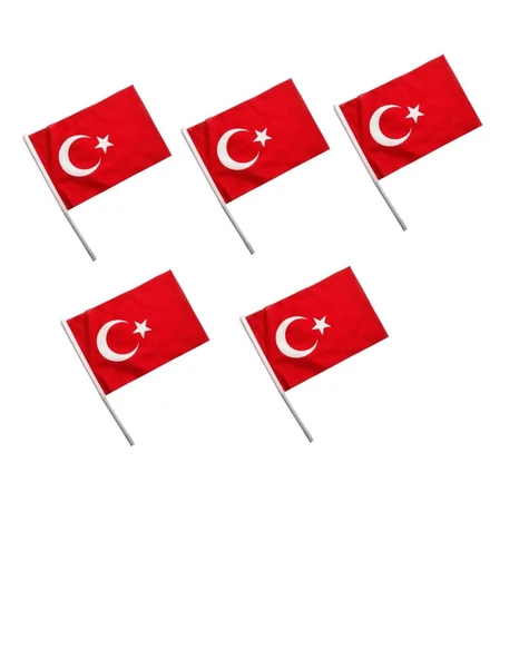 Vatan Bez Bayrak Sopalı 5 Adet 20x30 CM ürün görseli 1