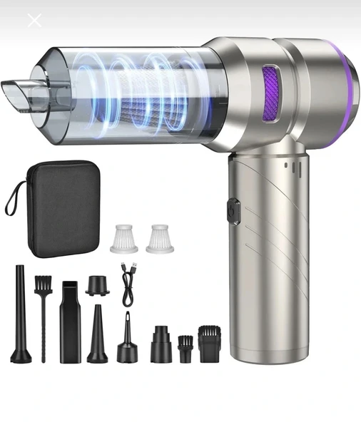 Araç İçi Kablosuz Şarjlı Mini Süpürge ve Üfleme Fan Cs59 Plus Max ürün görseli 1