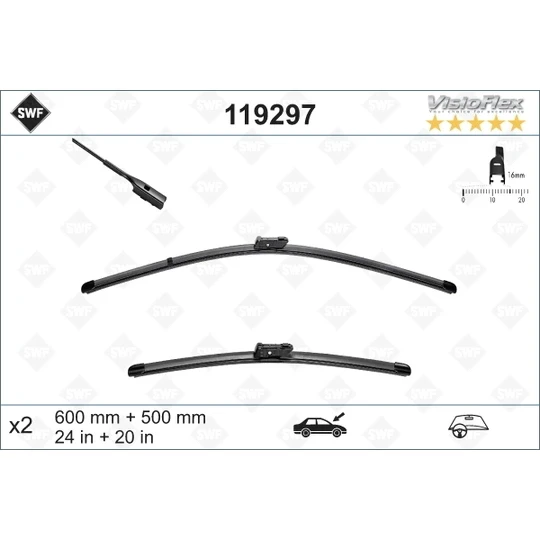 Sılecek Süpürgesı Ön Takım 600 / 500 Mm Vw A4-A5-Q3-Q5-Macan Bm 08- (Oem No: 8K1998002) ürün görseli 1