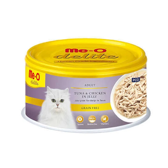 ME-O Delite Tahılsız Ton Tavuk Jelly Kedi Konservesi 80gr ürün görseli 1