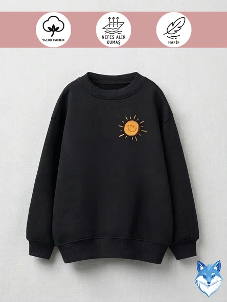 Dora Gezegenler Desenli (Sırt Baskılı)  Unisex Çocuk %100 Pamuklu 3 İplik Uzun Kollu Sweat ürün görseli 1