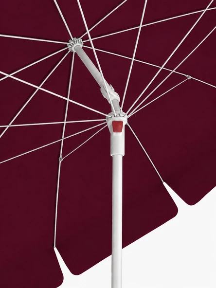 Bordo Plaj Şemsiyesi 200 cm çap /10 telli, Polyester Kumaş - Resim 5