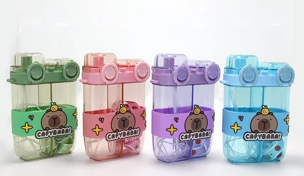 Capybara Çift Bölmeli Pipetli Suluk ürün görseli 1
