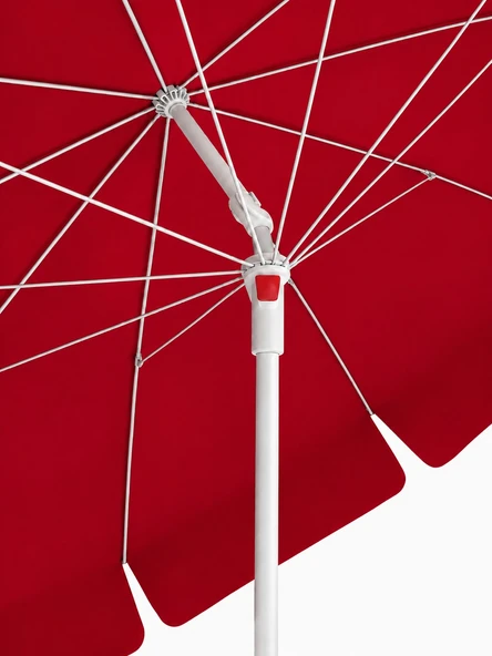 Kırmızı Plaj Şemsiyesi 200 cm çap /10 telli, Polyester Kumaş - Resim 3