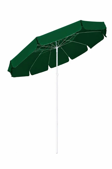 Yeşil Plaj Şemsiyesi 200 cm çap /10 telli, Polyester Kumaş - Resim 5