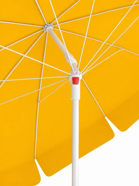 Sarı Plaj Şemsiyesi 200 cm çap /10 telli, Polyester Kumaş - Resim 4