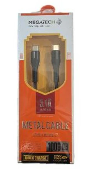 Megatech MT-DT-T 1mt Usb Type-C to Type-C Şarj ve Data Kablosu ürün görseli 1