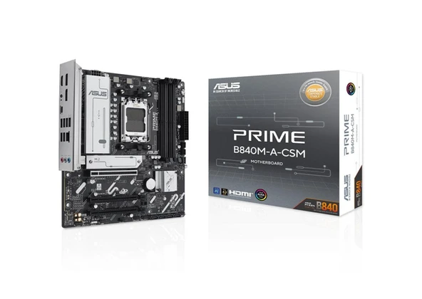 Asus Prime B840M-A-CSM Amd B840 Am5 Ddr5 7600 2Xdp Hdmı 3X M2 Usb3.2 Rgb Matx Anakart ürün görseli 1