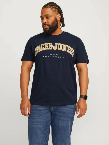 Jack Jones Caleb Varsıty Büyük Beden Erkek Tişört 12258871 ürün görseli 1