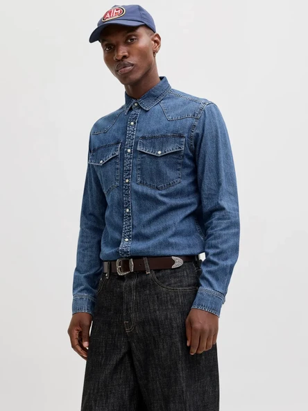 Jack Jones Western Erkek Jean Gömlek 12289219 ürün görseli 1