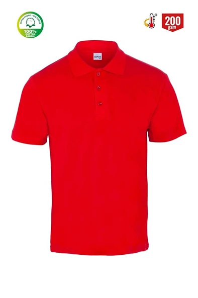 8101 Eco Polo Yaka Kısa Kol Kırmızı T-Shırt ürün görseli 1