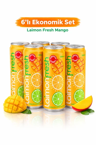 Laimon Fresh Mango Aromalı İçecek 330 ml x 6 Adet ürün görseli 1