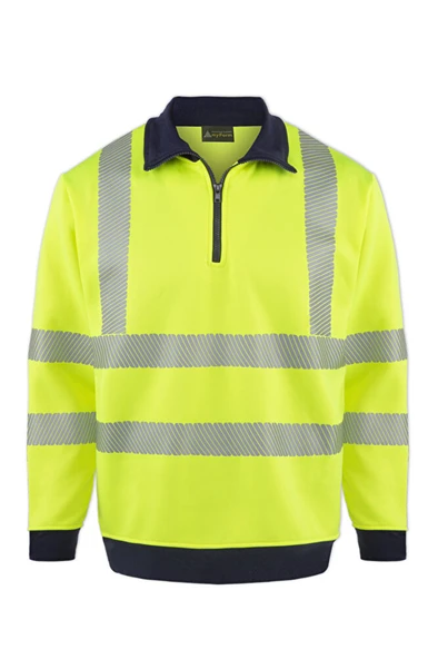 OLYMPUS CONTRAST SAFETY 1/4 ZIP POLO YAKA SWEATSHIRT ürün görseli 1