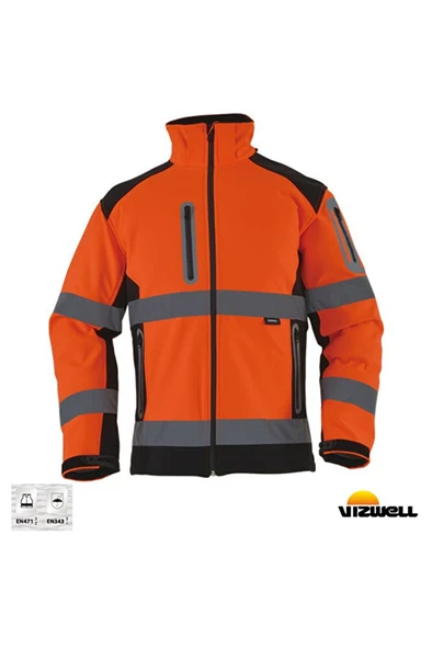 Softshell Reflektörlü İki Renkli Mont (VWJK177) - Resim 2