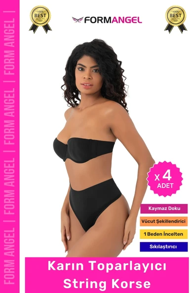 #Korse İz Yapmaz Kaymayan Seamless Alt Karın Göbek Toparlayıcı String Külot Kadın Korse - 4 Adet ürün görseli 1