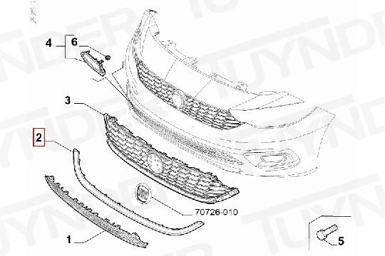 Fiat Egea 2015 Tampon Panjuru Ön Alt Kaplama , Radyatör Panjuru ( Siyah ) (Oem No:735645986) ürün görseli 1