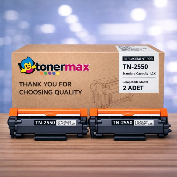 Brother TN-2550 Muadil Toner 2'li Paket / HL-L2461DN / MFC-L2806DW / MFC-L2861DW / MFC-L2886DW ürün görseli 1