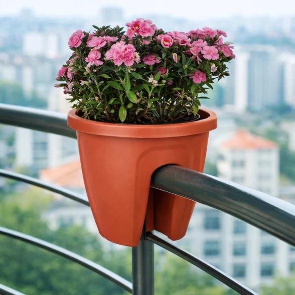 Omnipazar SY-5712 Opal Yuvarlak Balkon Küpeşte Saksı 7.5 Litre - Resim 7