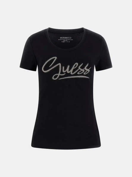 Guess W6RI24J1314 Ss Cn Guess Script Kadın Tişört - Resim 5